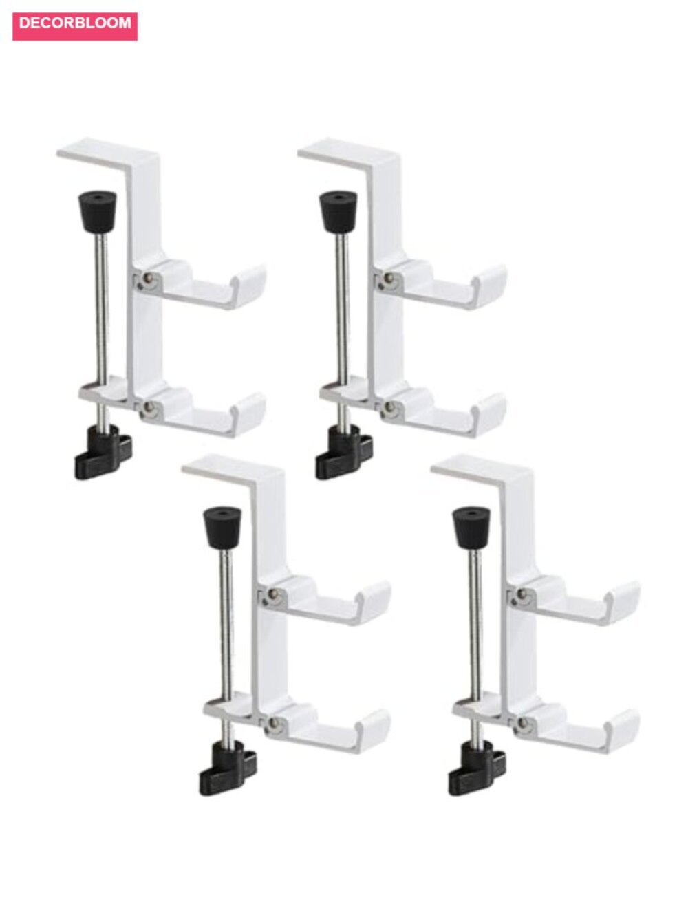 4Pc 2-in-1 Fireplace Stocking & Garland Holder Foldable Mantel Hooks No-Drill